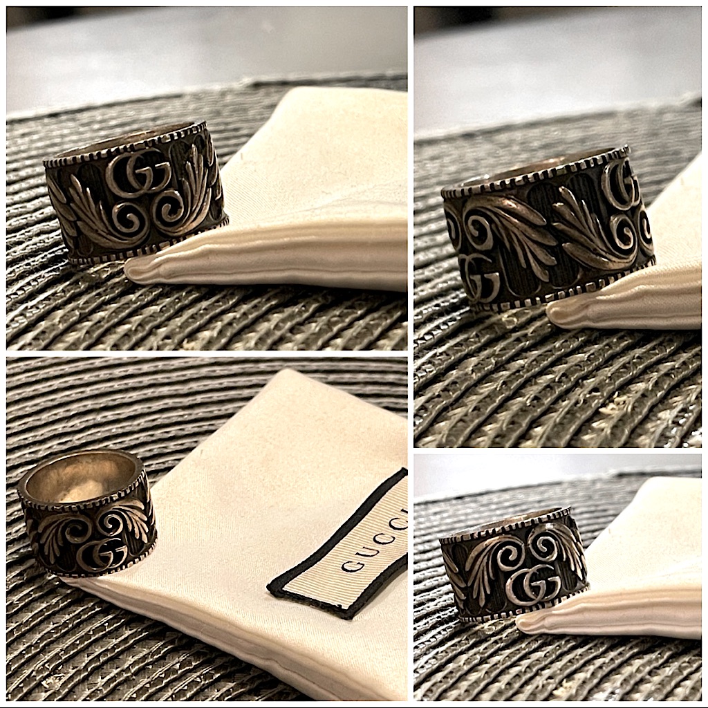 Gucci Marmont Sterling Silver Ring With Pouch